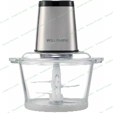 Измельчитель Willmark WMC-7288SS (550Вт., стекл. чаша 2л., рез. основ, корпус нержав. сталь, чёрный)