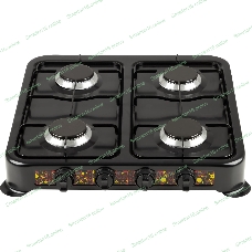 Плита настольная газовая Energy EN-004B чёрный, 6,4 кВт, газовая горелка, конфорки - 4, эмалированная сталь, поворотные переключатели