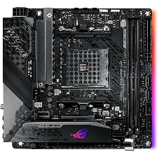 Материнская плата ASUS ROG STRIX X570-I GAMING, AM4, AMD X570, 2xDDR4, 4xSATA, 2xM.2, 1xPCIe 4.0 x16, 1xHDMI, 1xDP, 1x1Gb LAN, Wi-Fi 6, Bluetooth 5.0, 1xUSB-C 10Gbps, 3xUSB-A 10Gbps, 4xUSB-A 5Gbps, 2xUSB-A 2.0, 3x3.5 мм, 7.1, ITX