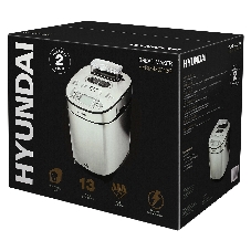 Хлебопечка Hyundai HYBM-M0313G серебристый/чёрный, 600 Вт, 0.9 кг, 13 программ