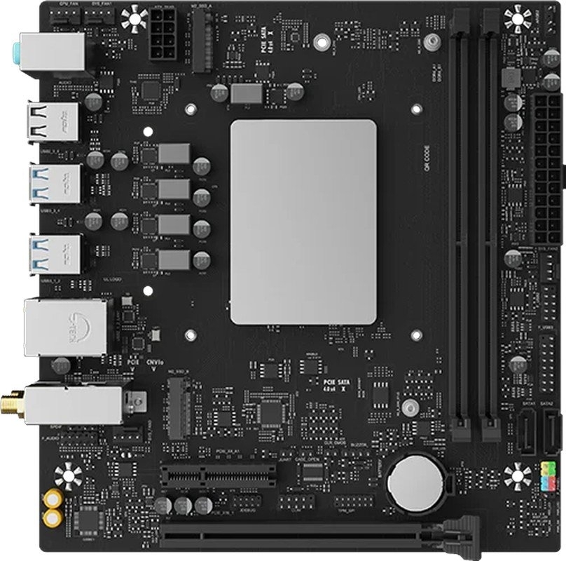 Материнская плата Maxsun MS-MoDT 205H D4 WIFI, SoC (System on Chip), 2xDDR4 DIMM, 2xSATA 6Gb/s, 4xM.2, 1xPCIe x16, 1xPCIe x4, 1xPCIe x1, 1x1Gb LAN, 6xUSB 3.2 Gen1, microATX