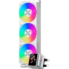 Система водяного охлаждения PcCooler DS360 Display ARGB Soc-AM5/AM4/1200/1700/1851 белый 4-pin 39.8dB Al LCD 310W Ret (DS360-WHAWXY-GL)