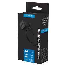 Сетевое зарядное устройство Maxvi A304T Type-C\USB 3A 15W + литой кабель Type-C 1.2м, черный