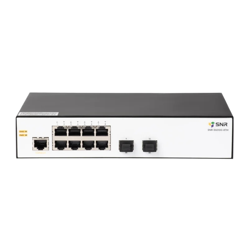 Коммутатор SNR SNR-S5010G-8TM, 8×1 Гбит/с + 2×2.5 Гбит/с SFP, управляемый