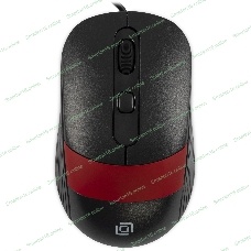 Мышь проводная Oklick 310M черный/красный, 2400 dpi, USB, кнопки - 4