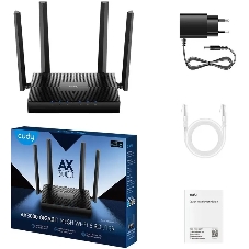Роутер беспроводной Cudy WR3000E 2.0 Гигабитный роутер Wi-Fi 6 AX3000, 2,4/5 ГГц, до 2976 Мбит/с, 5x1 Гбит/с, IPv6, 4 антенны, черный