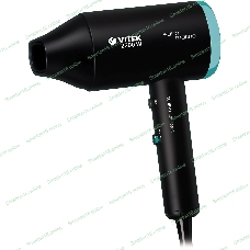 Фен VITEK VT-1324 черный/зеленый, 2200 Вт, ионизация