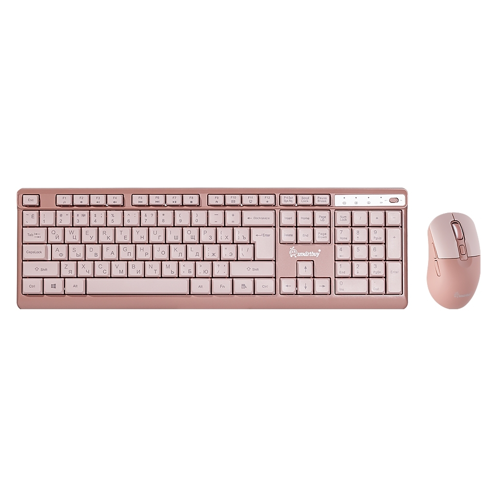 Комплект клавиатура+мышь Smartbuy 108AG беспроводной, USB, 1600 DPI, розовый