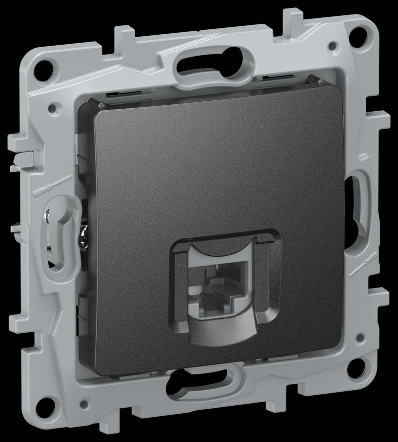 IEKETIKA Розетка компьютерная RJ45 категория 5Е UTP 6726411 антрацит