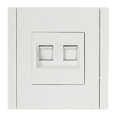 Розетка компьютерная 2-ая RJ45 кат.5E IEK FORTE&PIANO FP233 белый