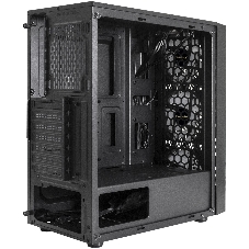 Компьютерный корпус Miditower ExeGate EVO-8243-EVO800 (ATX, БП EVO800RGb с вент. 12 см, 2хUSB+1хUSB 3.0, черный, 3 вент. с RGb подсветкой, боковая панель - закаленное стекло)