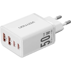 Сетевое зарядное устройство Vention на 4 порта GaN 50W USB (C+C+A+A) белый