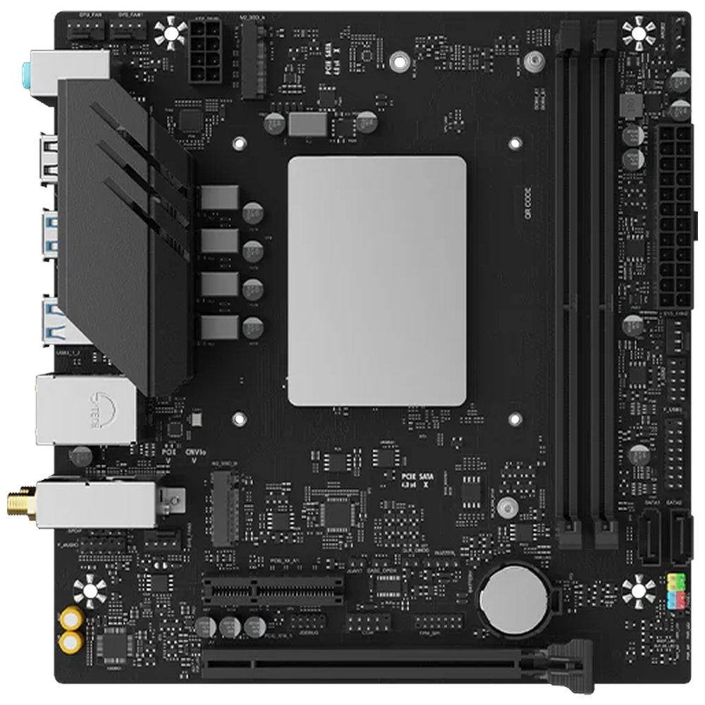 Материнская плата Maxsun MS-MoDT 230H D4 WIFI, SoC, Intel 230H SoC, 2xDDR4, 2xSATA, 1xPCIe 5.0 x16, 1xPCIe x4, 2xM.2, 1x 1Gb LAN, 4xUSB 3.2 Gen2, 6xUSB 2.0, 3x3.5 мм, 7.1, microATX