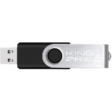 Флешка USB KingPrice KPFD2 (KPFD2A064ABK), 64Gb, USB 2.0, R/W 20/10, черный/серебристый