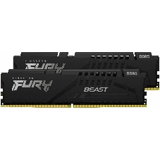 Оперативная память Kingston Fury Beast, DDR5, 16Gb (2x8Gb), 6000MHz, CL30, DIMM, с радиаторами, черный