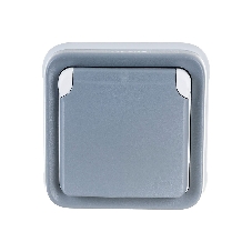 Розетка 1-м СП Plexo с защ. крышкой с заземл. с супр. IP55 сер. Leg 069833