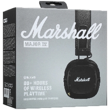 Беспроводные/проводные наушники Marshall Major IV черный, накладные, Bluetooth + проводной, беспроводная зарядка, до 80 ч