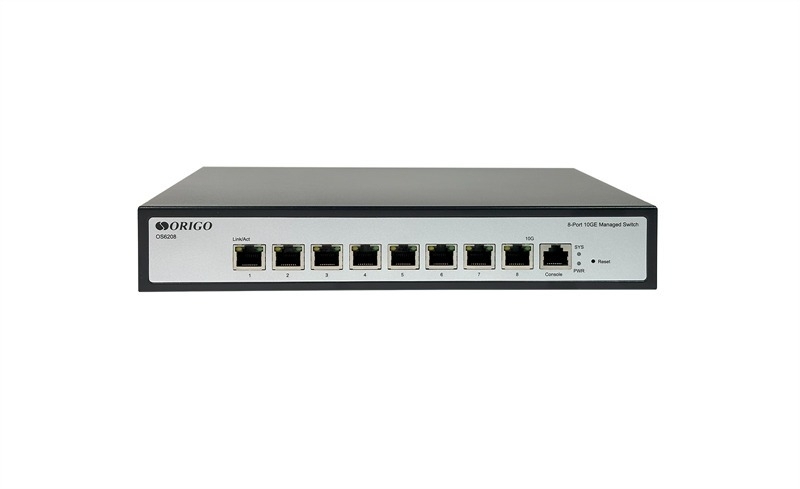 Коммутатор управляемый ORIGO OS6208/A1A L2, 8x10Gbase-T, консольный порт RJ-45, комплект для установки в 19