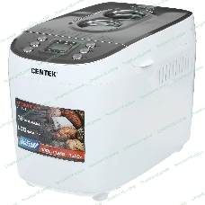 Хлебопечка Centek CT-1415 (бел/сталь) 1500 г БОЛЬШОЙ ОБЪЕМ, 860Вт, 15 программ, таймер, LCD, окошко