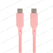Кабель QUMO 32966 Type-C на Type-C, силиконовый, 1м, 3A, 60W, PD (розовый)