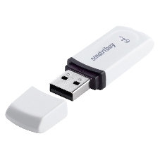 Флешка USB Smartbuy Paean white (SB64GBPN-W), 64Gb, USB 2.0, R/W 25/15, белый