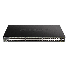 Коммутатор D-Link DGS-1250-52XMP/RU/A1A, 48×1 Гбит/с + 4×10 Гбит/с SFP+, управляемый