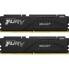 Оперативная память Kingston Fury Beast, DDR5, 16Gb (2x8Gb), 6000MHz, CL30, DIMM, с радиаторами, черный