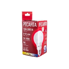 Лампа светодиодная Ресанта LL-R-A60-9W-230-4K-E27 груша, 9 Вт, нейтр., Е27