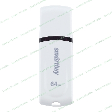 Флешка USB Smartbuy Paean white (SB64GBPN-W), 64Gb, USB 2.0, R/W 25/15, белый