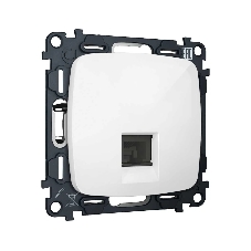 Комплект механизма телефонной розетки OMEGA Белый глянец RJ-11(4P4C) с шторкой QUANT (OP1120, VM190) MO112030
