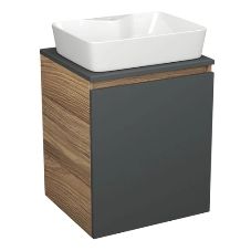 Тумба Bau Dream Blackwood 50 графит, раковина BAU Nimb 51х41 белая, выпуск клик клак хром Тумба Bau Dream Blackwood 50 графит, раковина BAU Nimb 51х41 белая, выпуск клик клак хром
