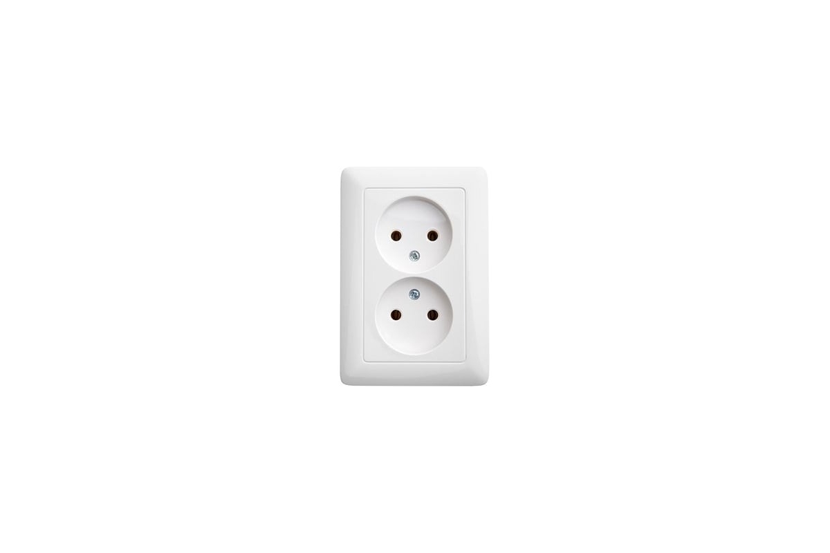 Розетка WESSEN RS16-235-BХИТ белый 2-ая б/з 10А скрытый монтаж