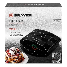 Вафельница BRAYER BR2307 750 Вт, черный
