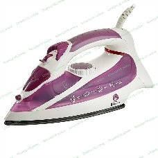Утюг ВАСИЛИСА У3-2000 белый с сиреневым (2000 Вт. Тефлоновое покрытие подошвы. Индикатор нагрева утюга. Терморегулятор. 3 режима: сухое глажение, отпаривание, разбрызгивание воды. Возмож-ть регулировки степени отпаривания/вертикального отпаривания. Паровой удар, самоочистка.)