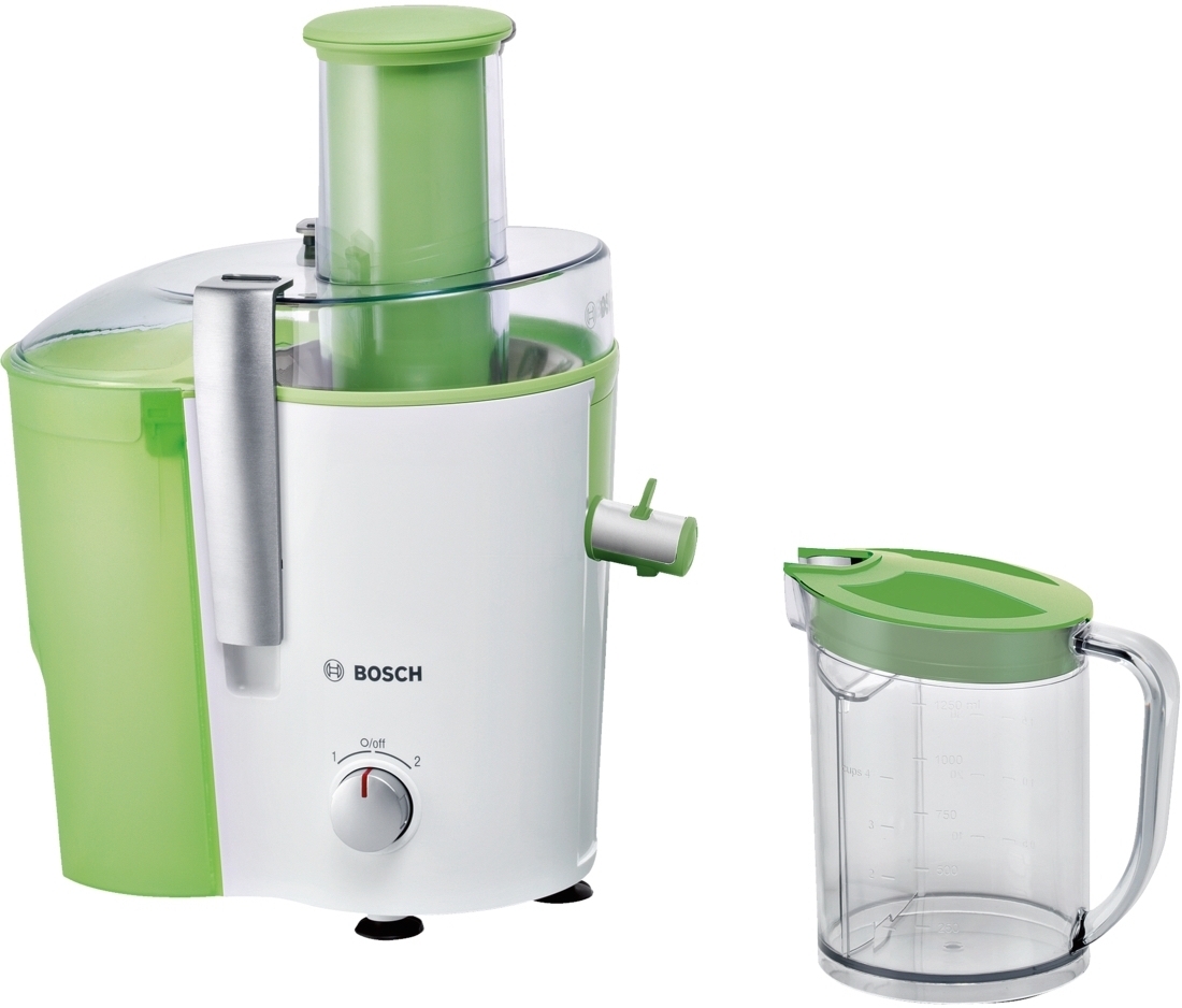 Соковыжималка Bosch MES25G0 белый/зелёный, центробежная, 700 Вт, 1250 мл, механическое