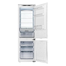 Встраиваемый холодильник Kuppersberg RBN 1760, High-Tech, объем 237 л, скользящий фасад, электронное управление, No Frost, антибактериальный пластик, звуковой сигнал при открытой дверце, перенавешиваемые двери, LED освещение, уровень шума 41 дБ, энергоэффективность А+, белый