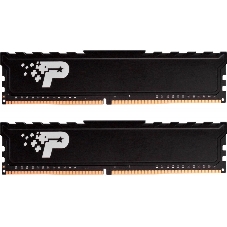 Оперативная память Patriot Signature Premium, DDR4, 32GB (2x16 GB), 3200 MHz, CL22, DIMM, радиатор, черный
