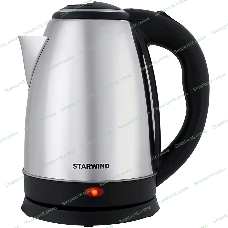 Чайник электрический Starwind SKS1771 1.8 л, 1700 Вт, серебристый/черный корпус: металл/пластик