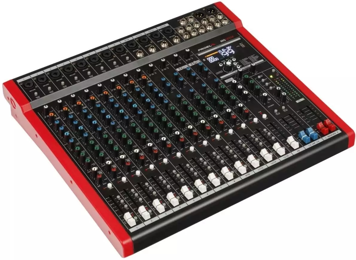 Микшерный пульт PROEL [MQ1642X] 16-ти канальный, 24 бит/48 кГц DSP, Bluetooth, медиа-плеер, 8x Combo XLR микр./лин. входа, 4x XLR+1/4