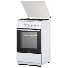 Плита Газовая Flama N FG 24239 W белый (стеклянная крышка) реш.чугун