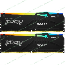 Оперативная память Kingston Fury Beast, DDR5, 32Gb (2x16GB), 5600MHz, CL36, DIMM, с радиаторами, RGB, черный
