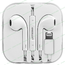 Проводные наушники Ergolux ELX-WHP04-C01 белый, вкладыши, Lightning, встроенный микрофон