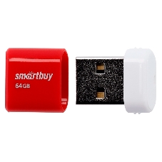 Флешка USB Smartbuy LARA Red (SB64GBLARA-R), 64Gb, USB 2.0, R/W 15/5, красный/белый