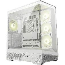 Компьютерный корпус MSI MAG PANO 130R PZ White 2xUSB 3.2 Gen 1, 1xUSB 3.2 Gen2 Type-C, 3x120мм ARGB Reverse Blade Fan, 1x120мм ARGB Fan, 1 to 3 Fan PWM Splitter, Tempered Glass Window