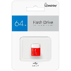 Флешка USB Smartbuy LARA Red (SB64GBLARA-R), 64Gb, USB 2.0, R/W 15/5, красный/белый