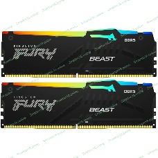 Оперативная память Kingston Fury Beast, DDR5, 64Gb (2x32GB), 5600MHz, CL36, DIMM, радиатор, RGb, черный