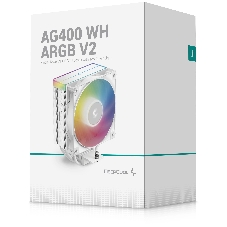 Кулер для процессора DEEPCOOL AG400 WH ARGb V2 белый 120мм алюминий+медь 2100rpm 31.6db 4-pin 220W 152мм