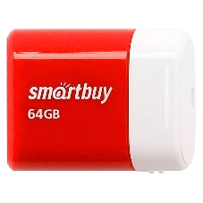 Флешка USB Smartbuy LARA Red (SB64GBLARA-R), 64Gb, USB 2.0, R/W 15/5, красный/белый