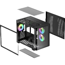 Компьютерный корпус Ocypus Iota C50 BK Curve ARGB Digital mATX без БП (Iota-C50-BKD300CD-GL)
