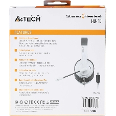 Гарнитура A4Tech HU-10 чёрный/белый, проводная